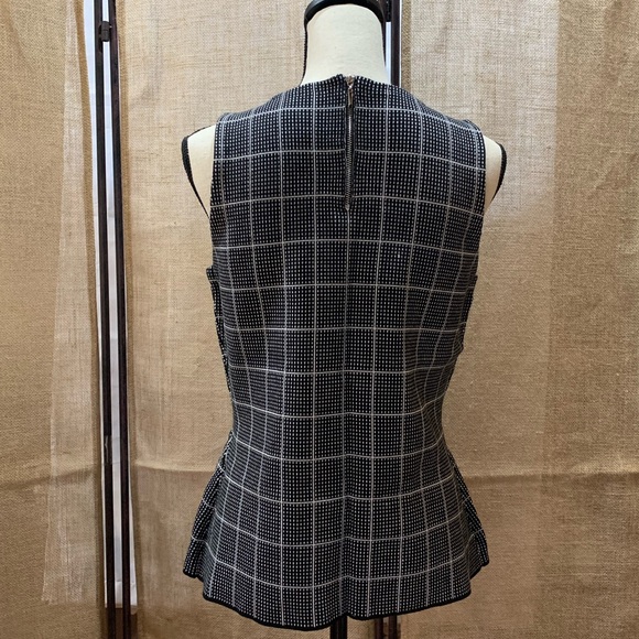 White House Black Market Peplum Top- Black and Ecru - Picture 3 of 9